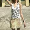 European and American style summer new women's clothing fashion temperament polka dot neck V neck fresh and sweet small vest