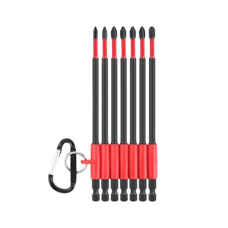 Magnetic Head Crosses Screwdriver Bit Durability Steel Construction Shock Resistant Drill Bit With Keychain Storage