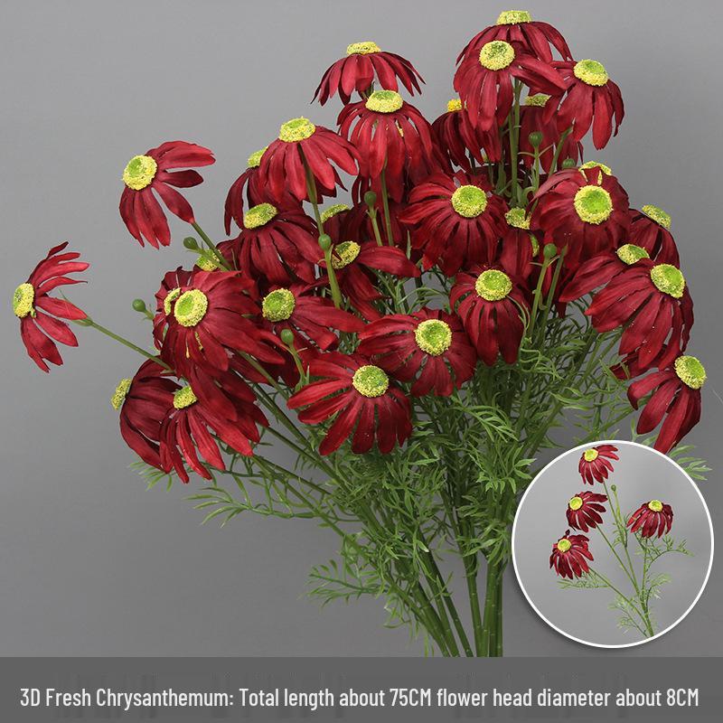 10-Piece Burgundy Floral Décor Set: Red-Toned Artificial Flowers, Mat, Aisle Runner, Wedding Decoration