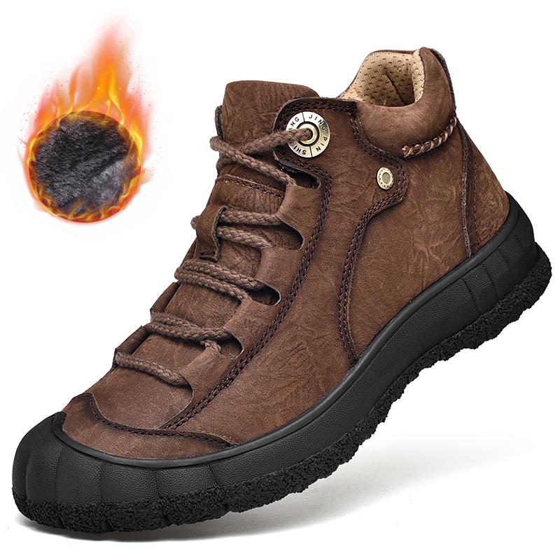 Echtes Leder Herren Schuhe Sneakers Wasserdichte Outdoor Herren Stiefel Bequeme Herren Wanderschuhe