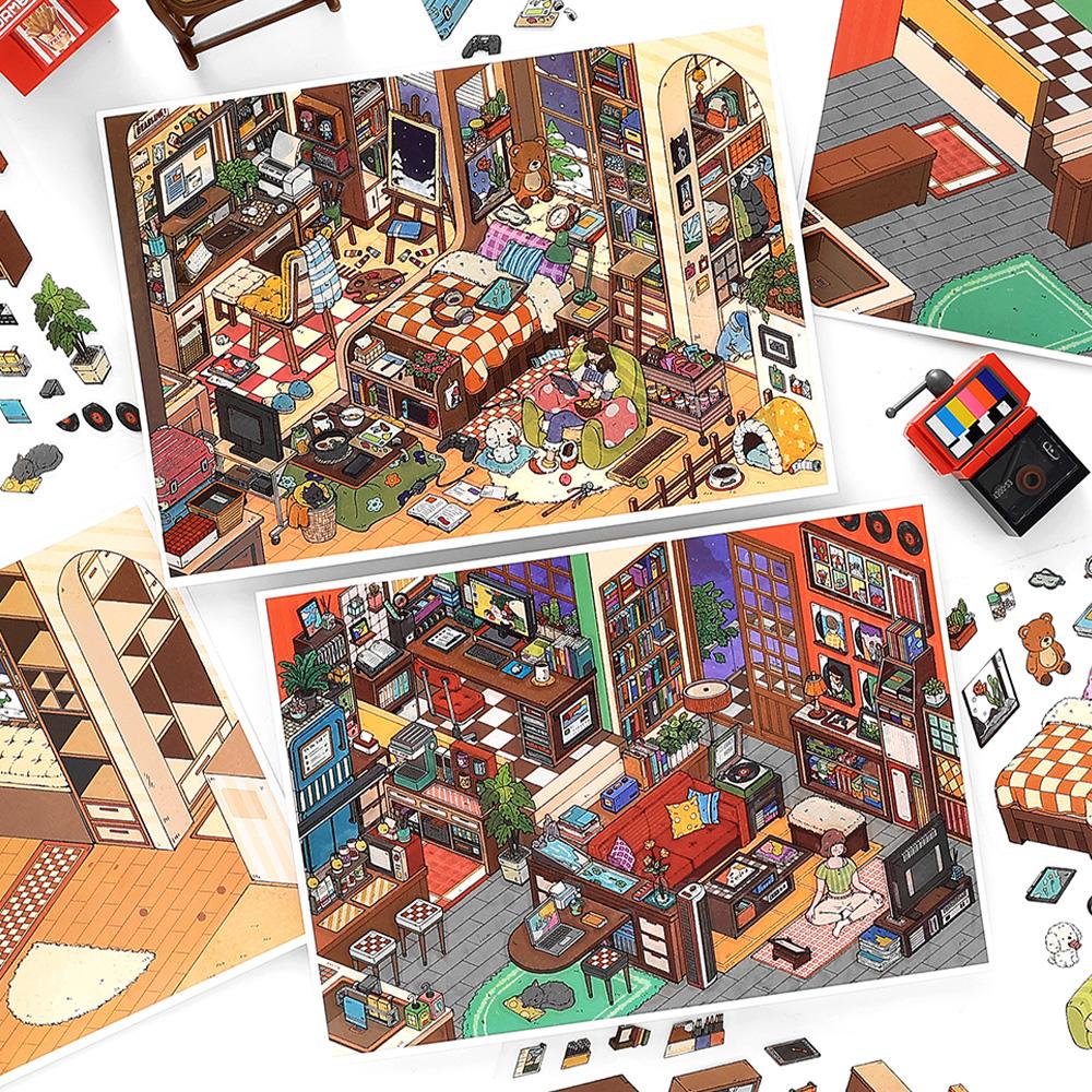 My Little Nest 15.0 Series Kawaii 3D Cartoon Miniature Scene Stickers DIY Hand Pasting Stacking Fun Scrapbook Stickers