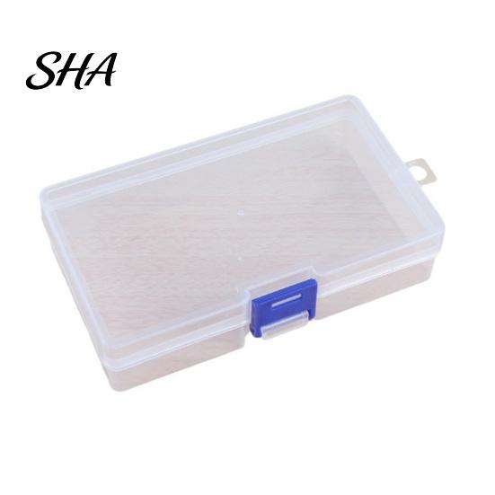 Multi-scenario Storage Box with Hanging Holes, Wall-Mounted Desktop Sealed Container Organizer, Blue Single-Buckle Locking Transparent Wall-mounted