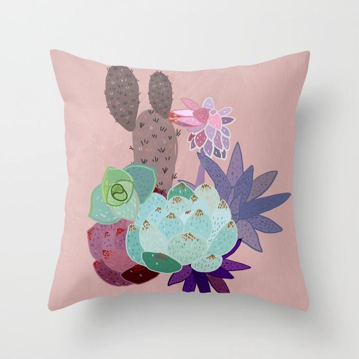 Nordic Style Tropical Plant Cactus Pattern Cushion Cover Sofa Car Office Pillowcase Home Decor Pillowcase