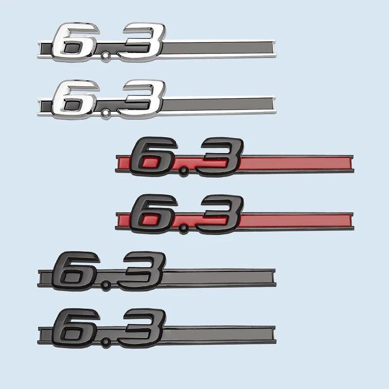 Chrome Glossy Black Letter C63 6.3 Fender Emblem Badge Car Sticker for Mercedes Benz AMG W207 W211 W212 W203 W204 W205 C63 E63