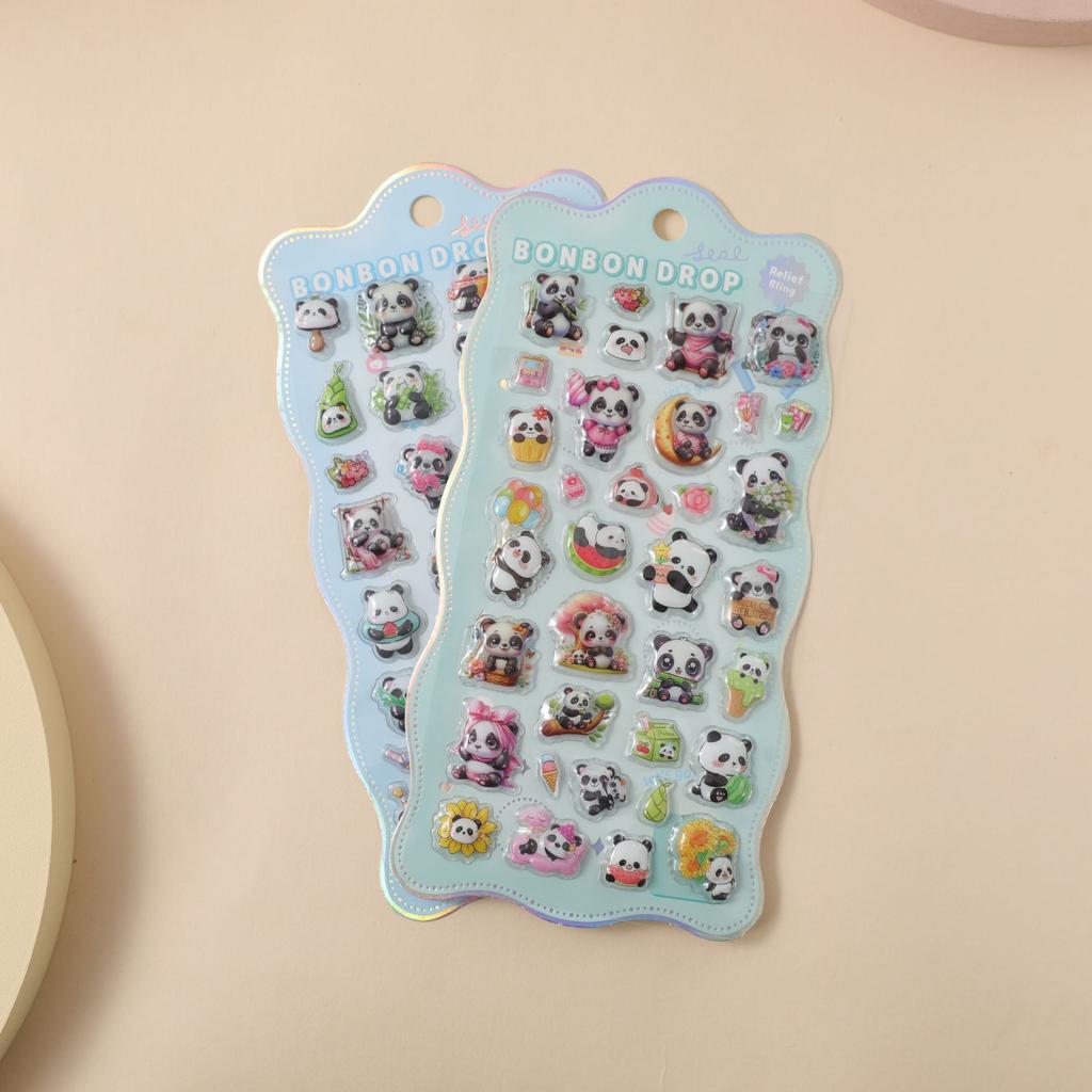 10pcs Wholesale Hot Cartoon Capybara Crayon Shin-Chan 3d Relief Rainbow Sticker Sticker Elf Sky Group Cartoon Rabbit Sticker