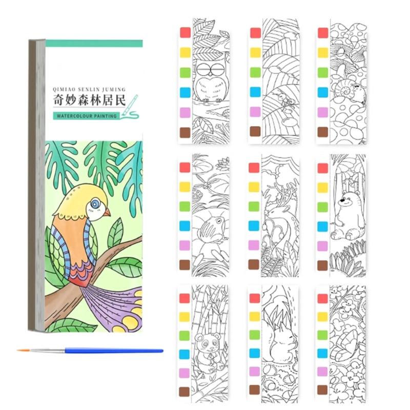 Kids Watercolor Art Sketching Book with Built in Paint and Art Brush For Childrens Beginner Artists Travel Drawing