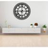 Large World Map Wall Clock, Metal Minimalist Modern Clock, Round Silent Non-Ticking Battery Operated Wall Clocks for Living Room/Home