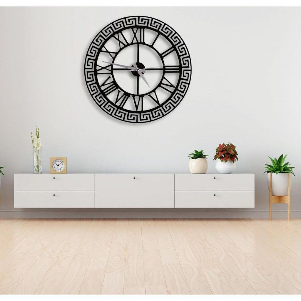 Large World Map Wall Clock, Metal Minimalist Modern Clock, Round Silent Non-Ticking Battery Operated Wall Clocks for Living Room/Home