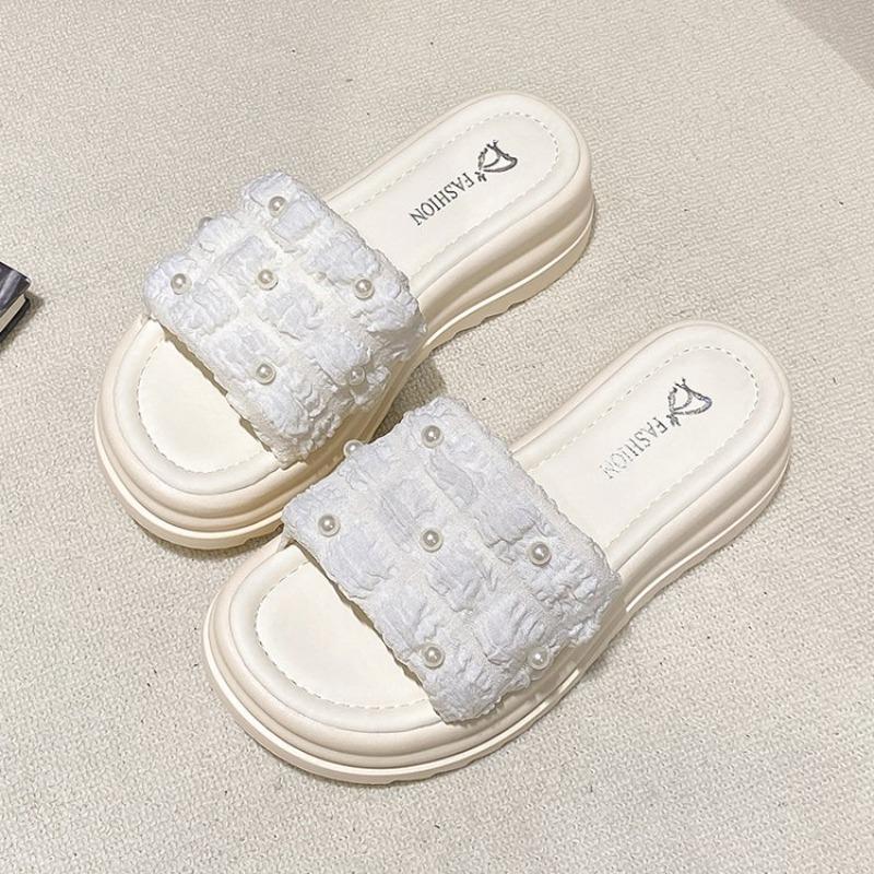 Fashion House Slippers Platform Shoes Woman 2025 Pantofle Luxury Slides Increased Internal On A Wedge Heeled Mules New Designer Flat