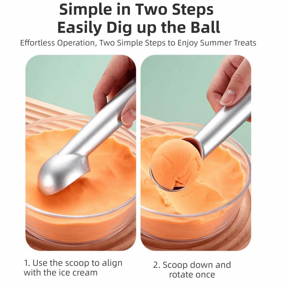 2Pcs Lightweight Ice Cream Dessert Spoon Creative Fruit Ball Spoon Ice Cream Scoop Kitchen Supplies