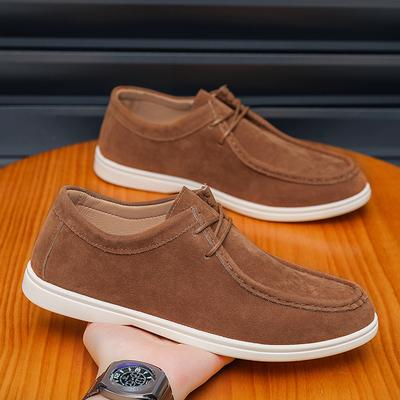 Chaussures décontractées kaki tendance pour hommes, mocassins en cuir suédé, chaussures de conduite à plateforme, chaussures de loisirs légères pour hommes