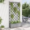 VidaXL Jardinière avec Treillis, Lit Surélevé, Bac à Fleurs, Pot de Plantes, Boîte à Fleurs Jardin Patio Terrasse, Gris Bois 365492