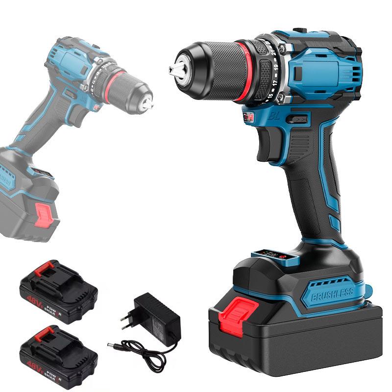21V Dual-Speed Handheld Electric Drill with 10MM Lithium Battery & Bit Set