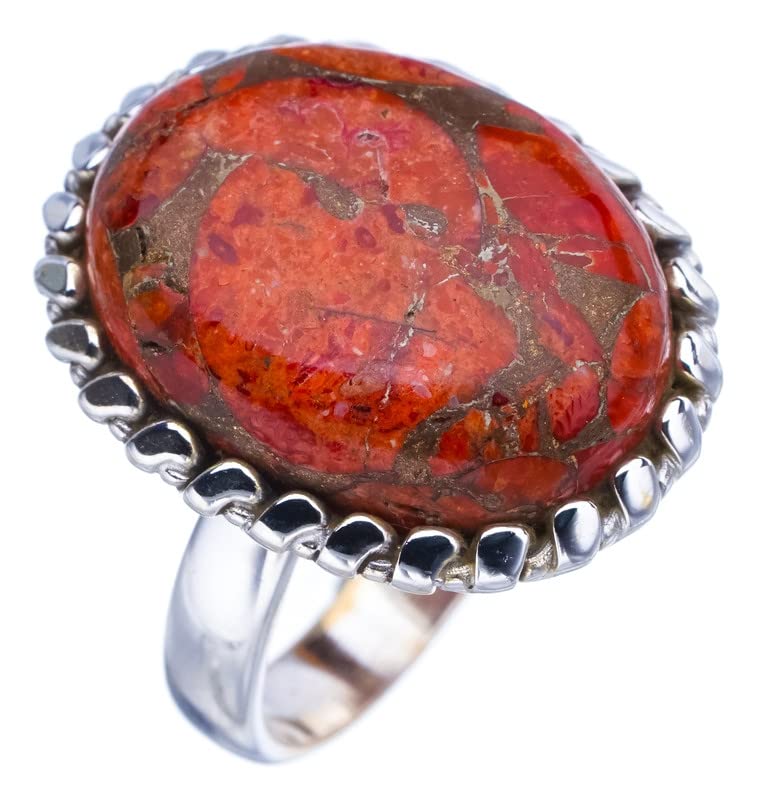 

StarGems® Natural Calcite Handmade 925 Sterling Silver Ring 7.75 F2105