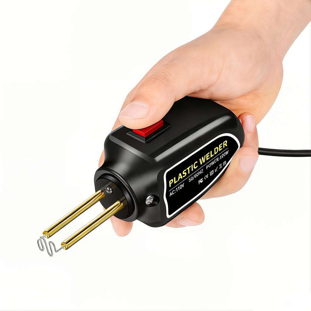 100w Portable Plastic Welding Repair Kit Mini Hot Melt Soldering Gun Essential Tool For Car Bumper Fender Kayak Pliers ( 200pcs Staples For Free)