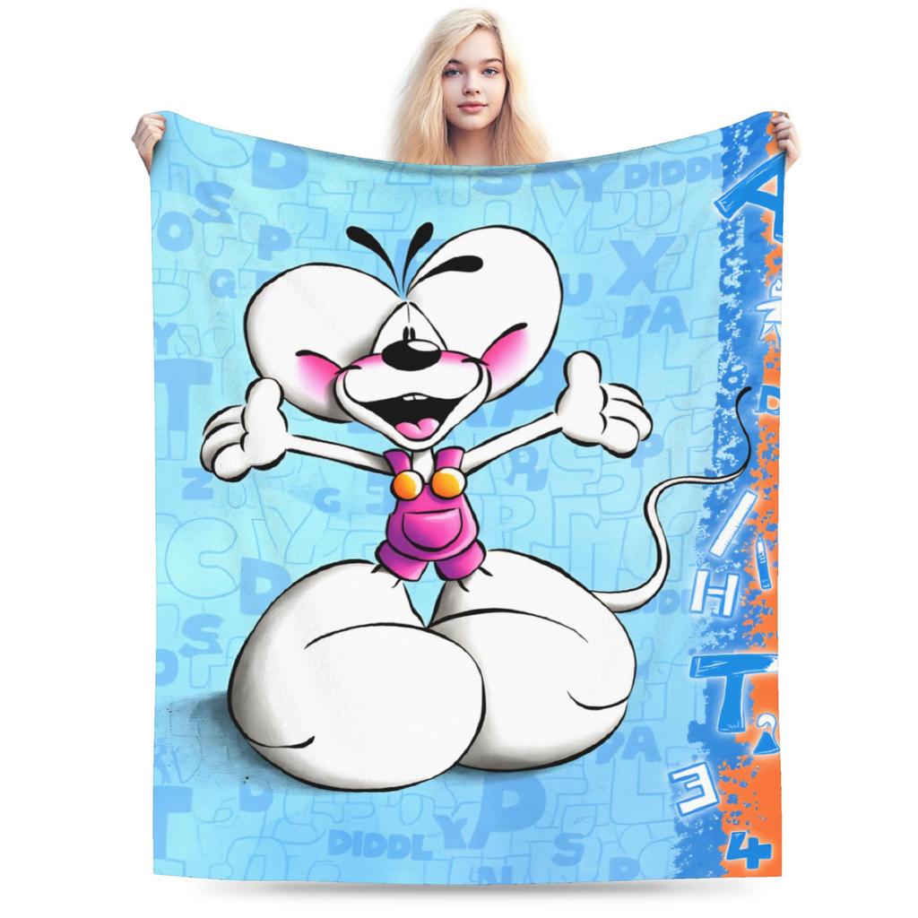 Super Warm Blanket Girls Boys Airplane Travel Diddl Cartoon Throw Blanket Flannel Bedspread For Bedroom Aesthetic Sofa Bed Cover