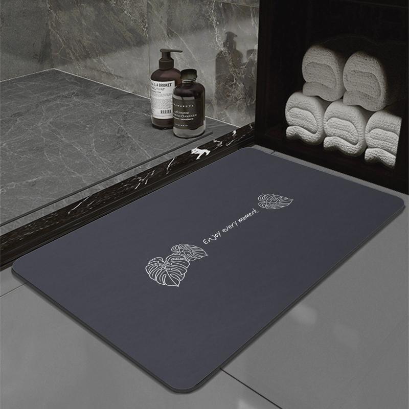 Kieselgur, gebogene Badematten, Badezimmermatte, saugfähig, rutschfest, schnelltrocknend, Badezimmerteppich, Toilettentürteppich, waschbar