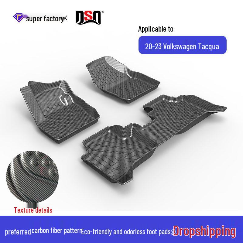 Volkswagen Car Floor Mats for Taigo, Tayron, Talagon, Tharu, Gac Touran, and Phideon - Special TPE, Eco-Friendly, Odorless.