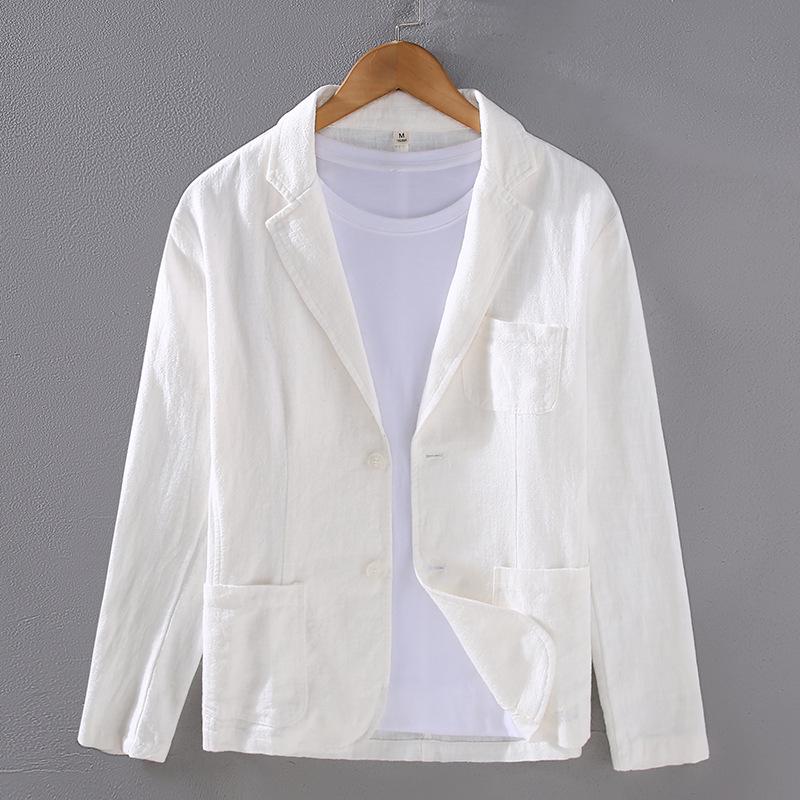 Men's Loose Casual Cotton-Linen Jacket - Versatile Spring & Autumn Top for Youth