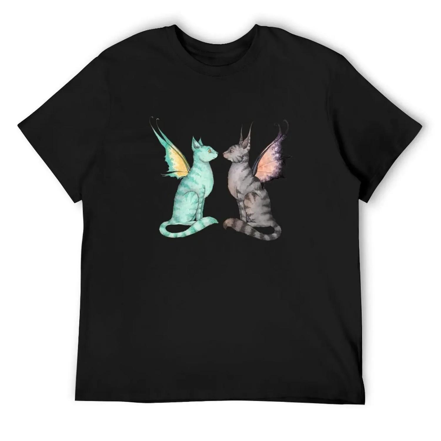 

Fairy Cats T-Shirt Personalized t-shirt Funny t-shirts vintage clothes mens graphic t-shirts XXXXXL чорний