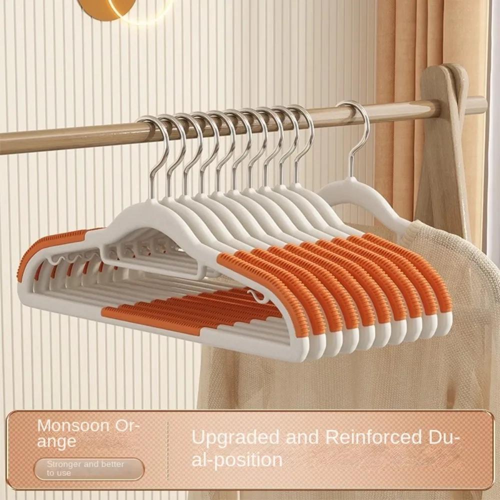 Non-slip Non-trace Plastic Double-position Coat Hanger for Household Use
