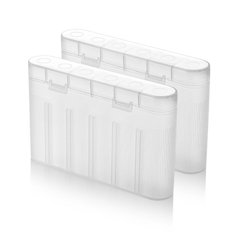 1-Slot/6-Slot Semi Transparent Battery Storage Box for AAA/AA/18650 Batteries Portable Battery Holder Case Organiser