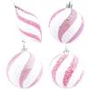 Decorative Christmas Ornaments Pink Sequin Christmas Balls Easy To Hang For Handmade DIY Projects Convenient Metal Hoop