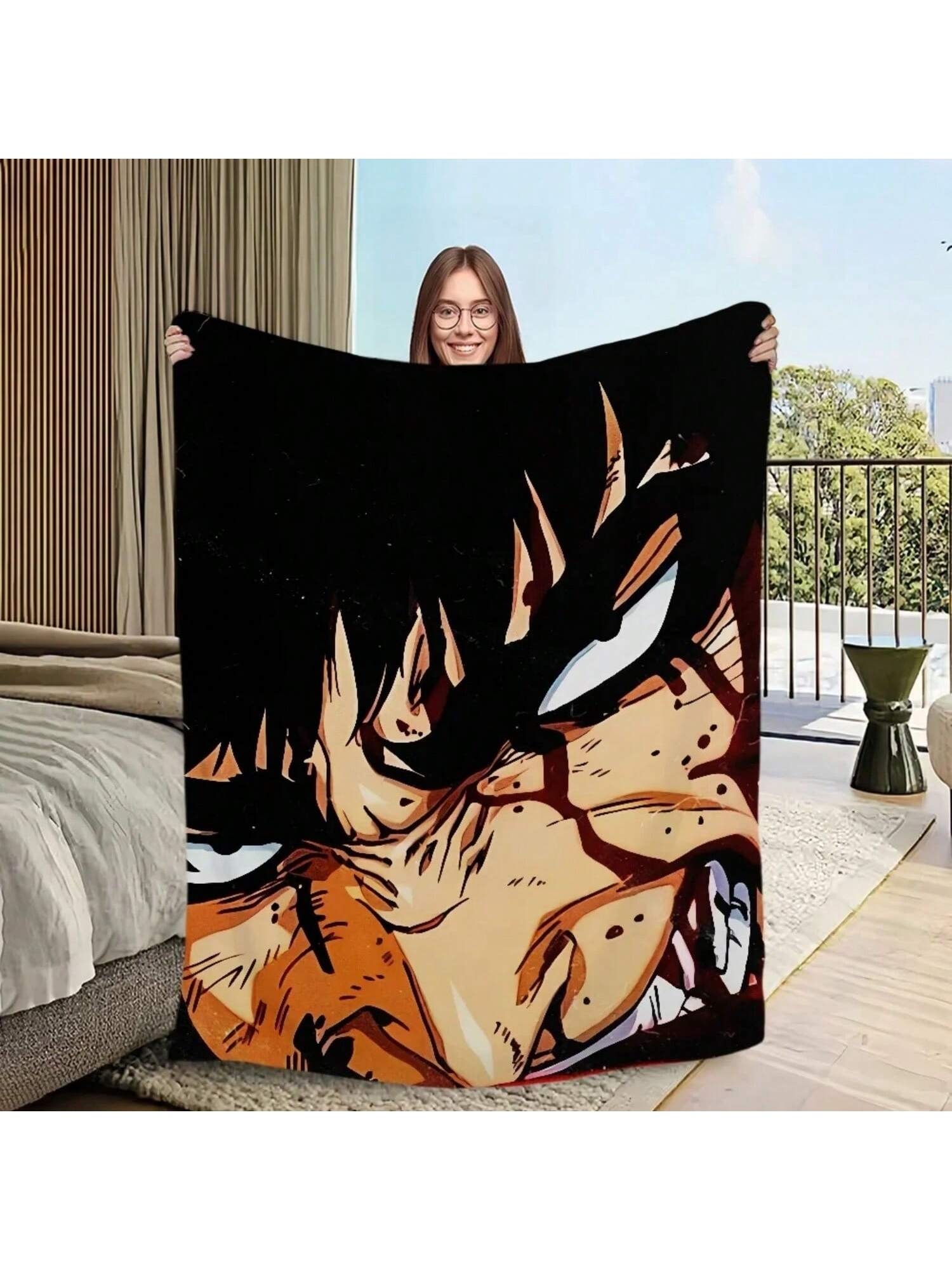 

Cool Anime Warm Comfort Manga Soft Plush Blanket For Sofa B-Berserks Living Room Office Bedroom Travel Gift G-Guts 75X95CM сірий колір