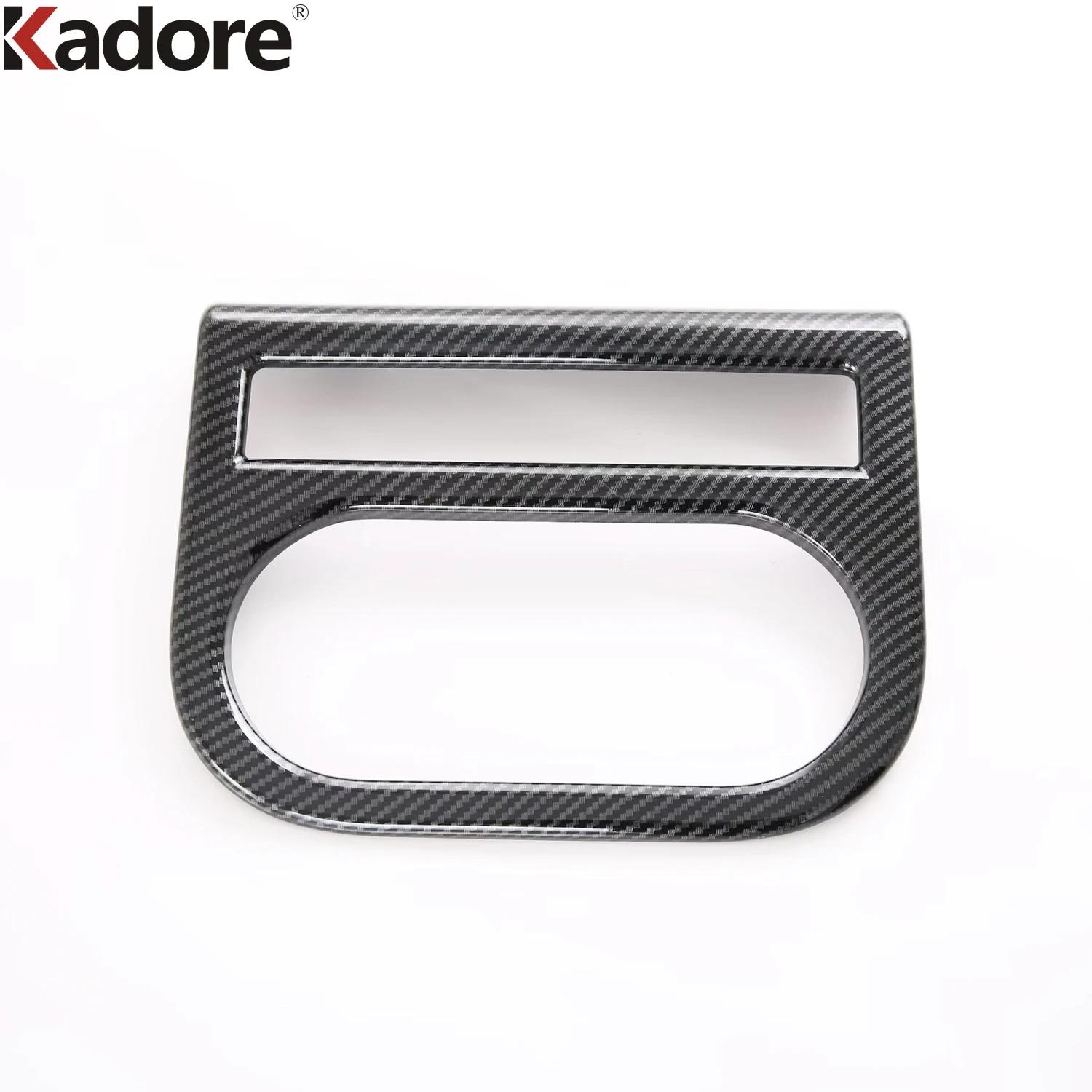 Car Rear Seat Water Cup Holder Frame Cover Trim For Toyota Bz4x    2024 2025 Carbon Fiber Interior Accessories Carbon Fiber Style