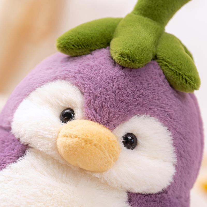 Penguin Baby Plush Toy: Transformable Eggplant Penguin Doll - Perfect Gift for Girls