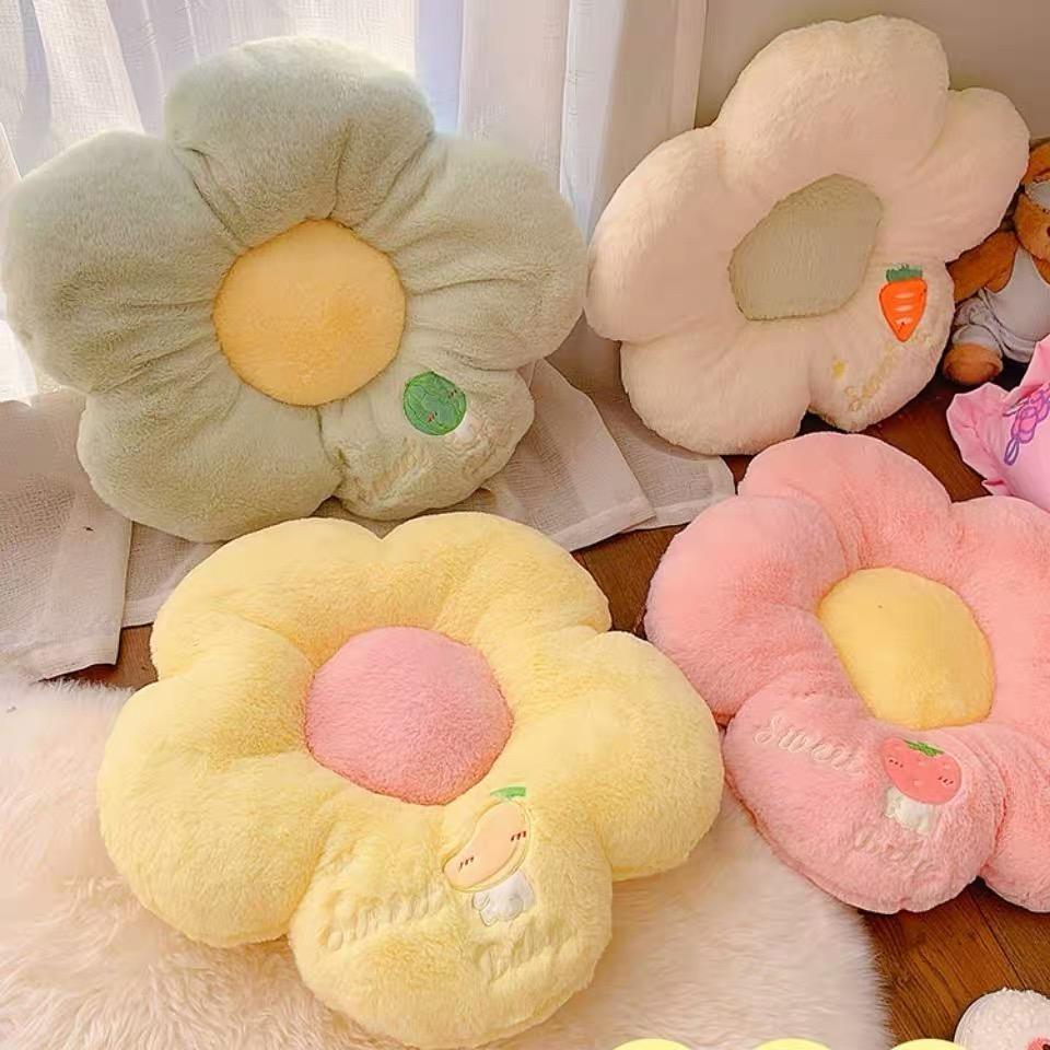 Langes Plüsch Sonnenblumenkissen Gefüllte Blumenform Bodenmatte Baby Spielmatte Heimspielmatte Weiche Pflanze Blume Wurfkissen Kissen