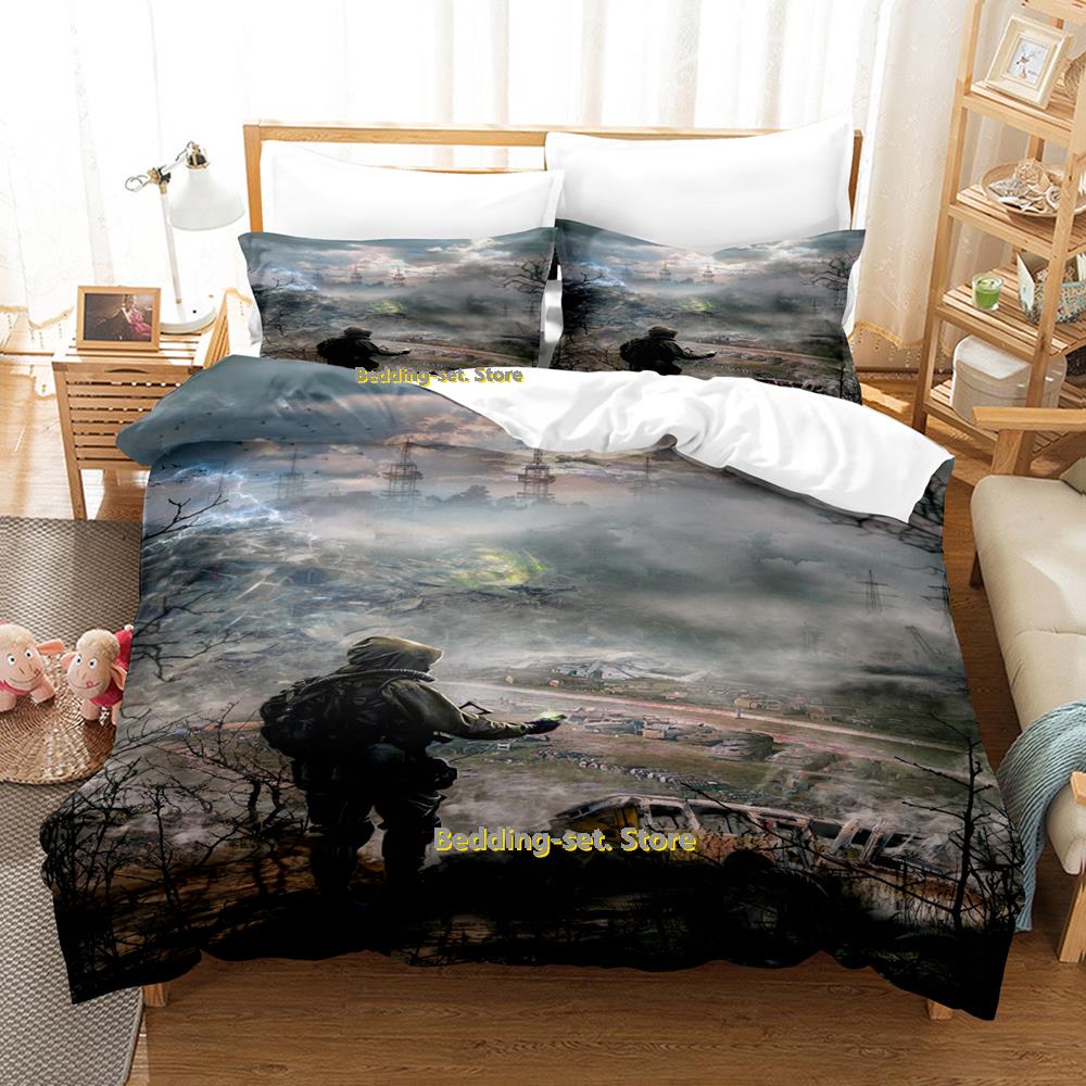 Nová hra S.T.A.L.K.E.R. 2 Srdce Černobylu Povlečení Kreslené Anime Třídílná Sada Ložnice pro Dospělé Děti Povlaky na Peřinu Literie