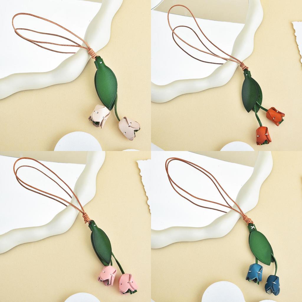 Läder Blomma Väska Berlock Med Handgjord Design För Modeaccessoarer