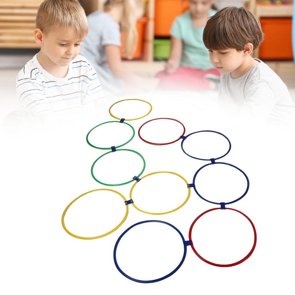 10PCS Kids Exercise Hoops Jumping Hopscotch Game Rings for Sensory Training Physical Fitness