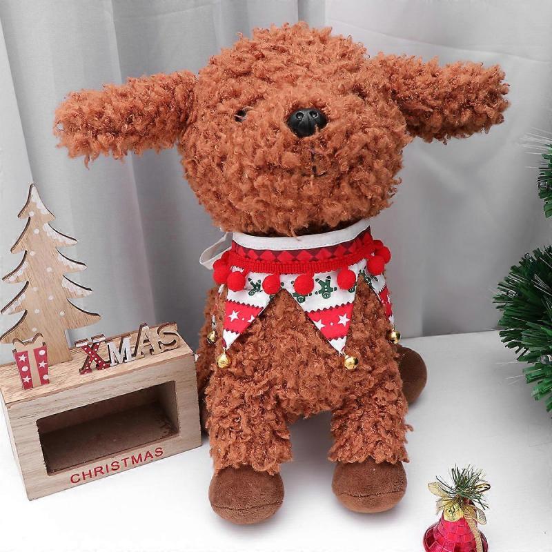 Pet Triangle Neck Scarf Christmas Bell Scarf for Pets 2Pcs Set