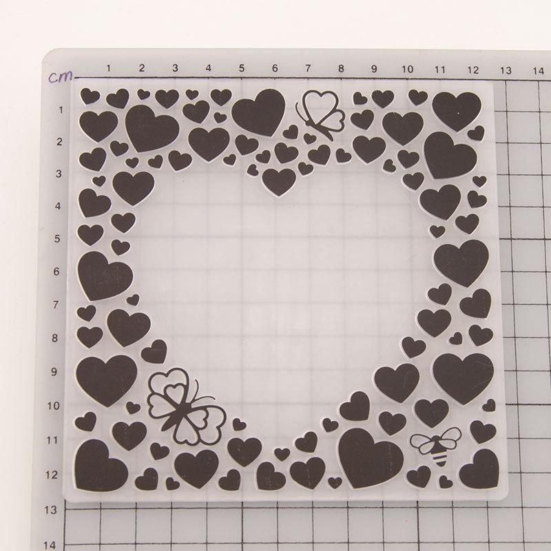 Hillside Lace Line Frame Plastic Brosing Folders for DIY Scrapbooking Album Card Decor Model Art Template Village House