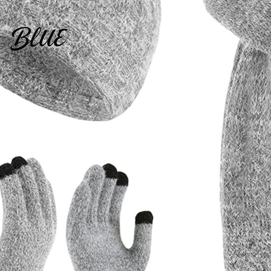 Stilvolles tägliches Strickmützen-Set für Schal, Handschuhe, Wintermütze, Damen, Warme Touch-Ausrüstung