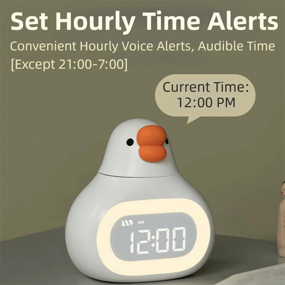 Kreativer großer Gänse-Wecker Touch-Steuerung LED-Anzeige Digitaler Wecker Schlummerfunktion 12/24 Stunden Niedliche Nachttischuhr