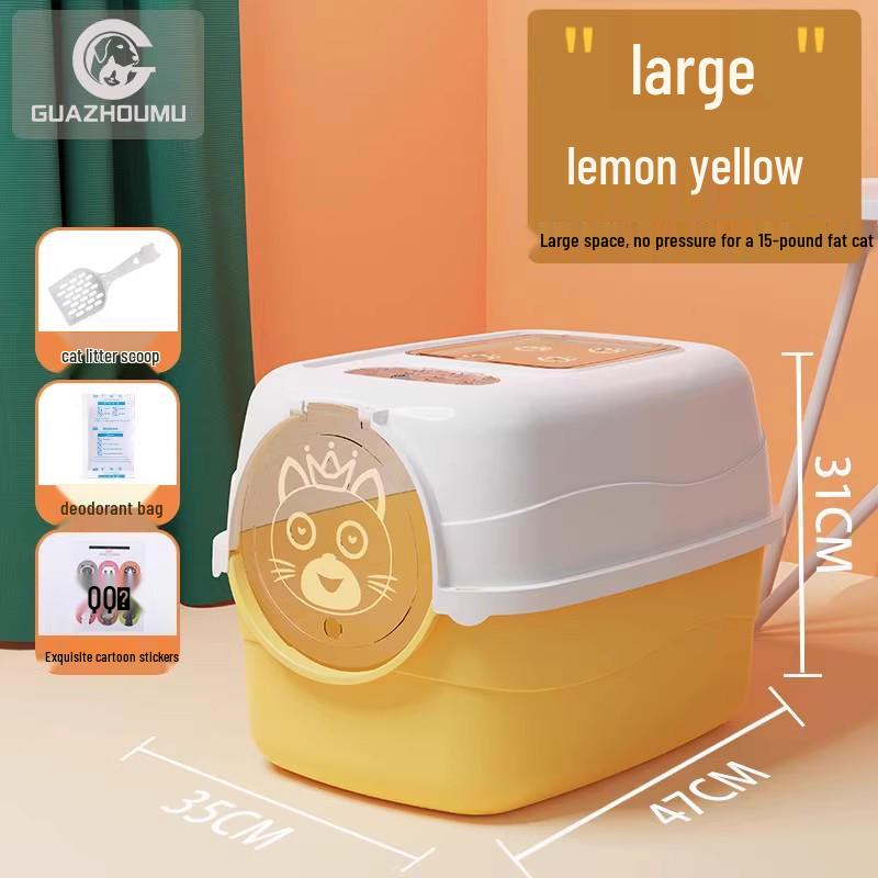 Extra große geschlossene Katzentoilette, Anti-Spritz-Design für Kätzchen & Erwachsene