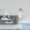 Creative Abstract Thinker Angel Statue Figurine Unique Resin Sculpture Desktop Ornament for Entrance