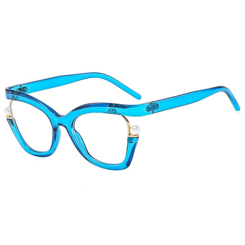 Anti-blue Light Ladies Flat Pearl Decorative Glasses Frame