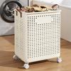 Laundry Basket with Wheels Large Capacity Handle Design Waterproof Dirty Clothes Hamper Laundry Basket with Breathable Mesh Holes