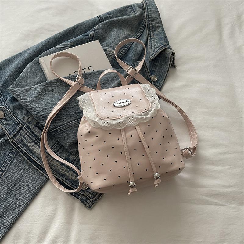 Korean Style Lace Plaid Backpack Sweet College Commuter Bag