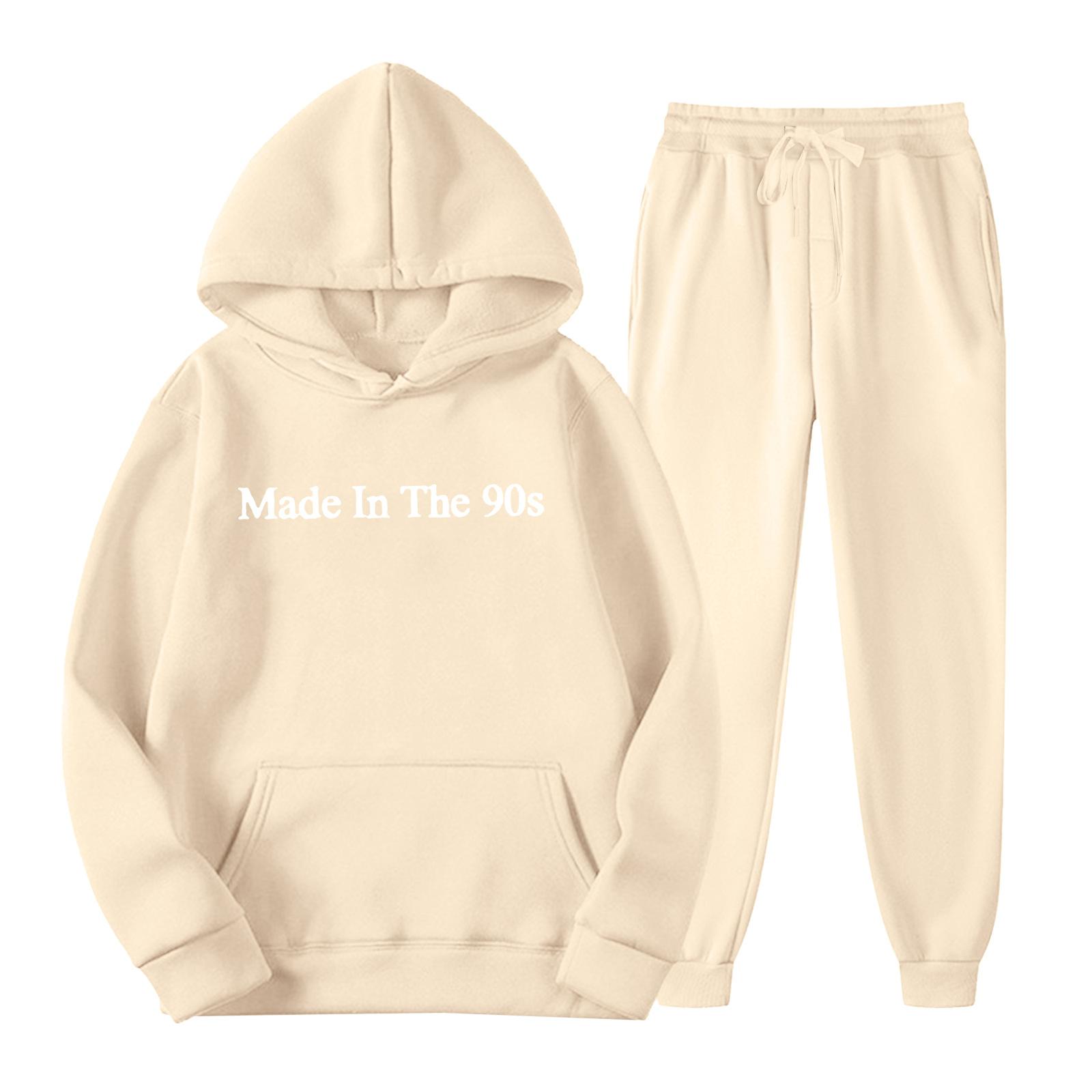 2023 new hot-selling trendy fashion men s and women s casual hooded fleece sweater sports suit S