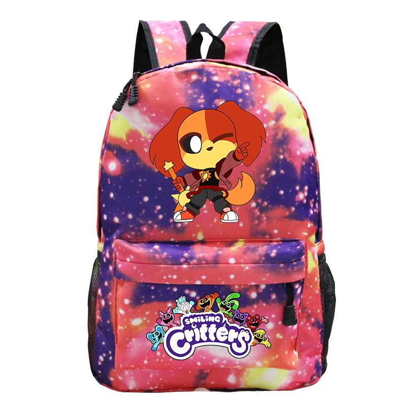 Smiling Critters Smiling Animals College Style Boys And Girls Junior High School Students School Bag Casual Backpack