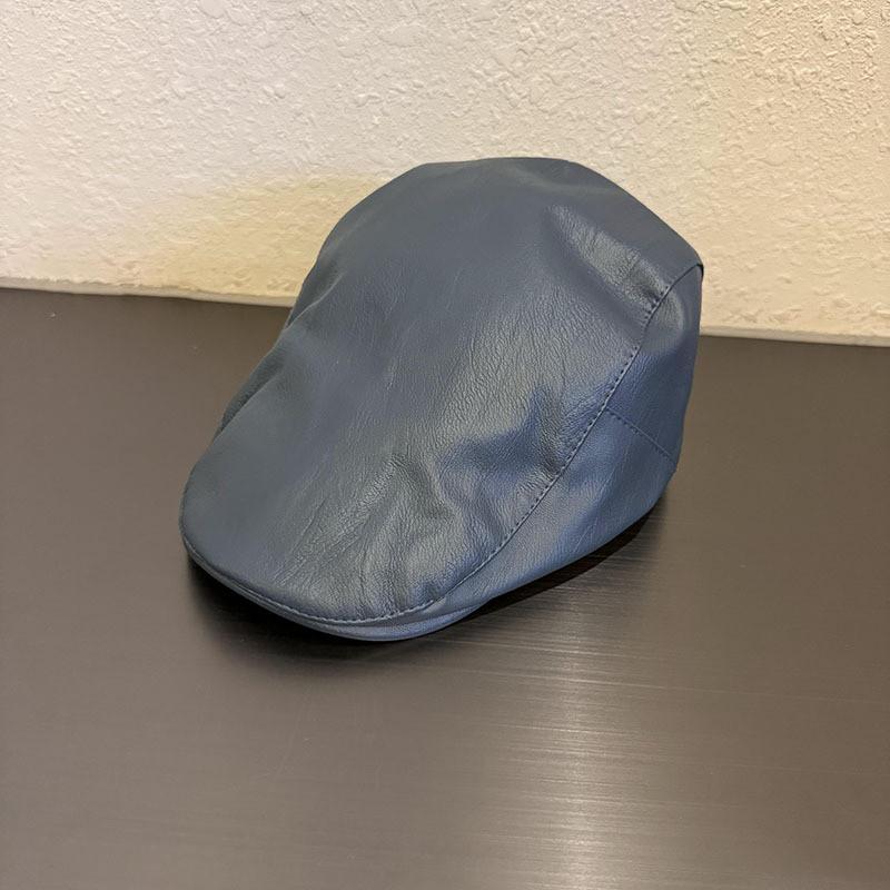 Pu Leather Black Beret Hat For Women With Sunshade And Warmth For Autumn Winter Fashion