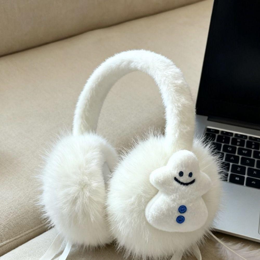 Little Snowman Ear Cover Plush Fur Ear Warmers Fashion Winter Earmuffs  Outdoor
