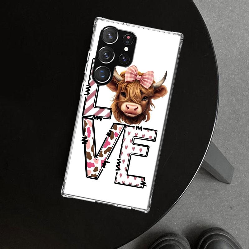 Cute Highland Cow Phone Case Cover for Samsung Galaxy S26 S25 Edge S24 S23 Ultra S22 Plus S21 FE S20 + Art Customized Fundas Gal