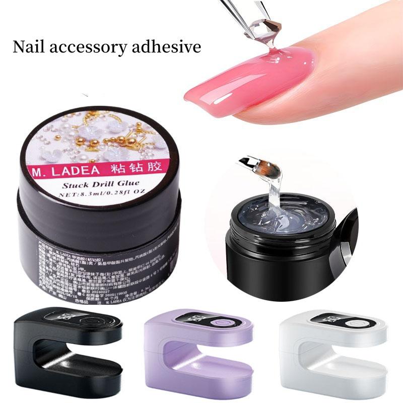 Portable Nail Dryer UV LED Gel Polishing Lamp and Stuck Drill Glue Set Household & Salon Nail Art Tools Nails Curing Accessories