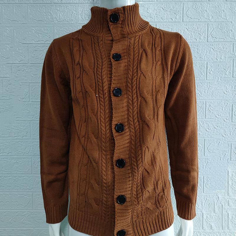 Men's Stand-up Collar Knitted Cardigan Sweater Top 2026
